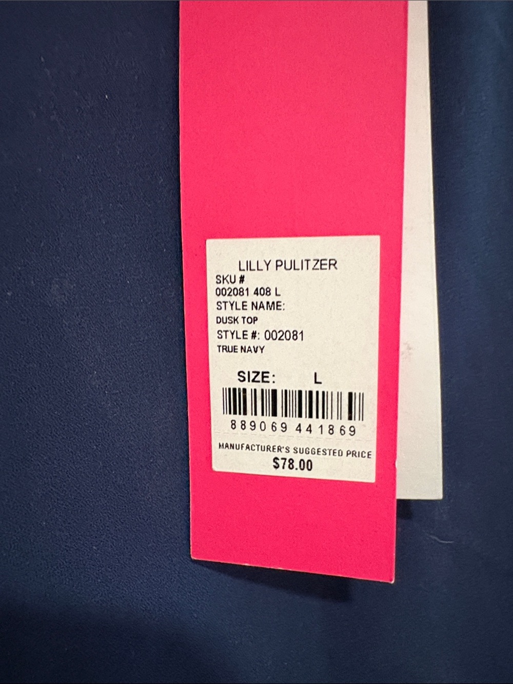 Lilly Pulitzer Navy Lileeze dusk tank - Picture 2 of 4